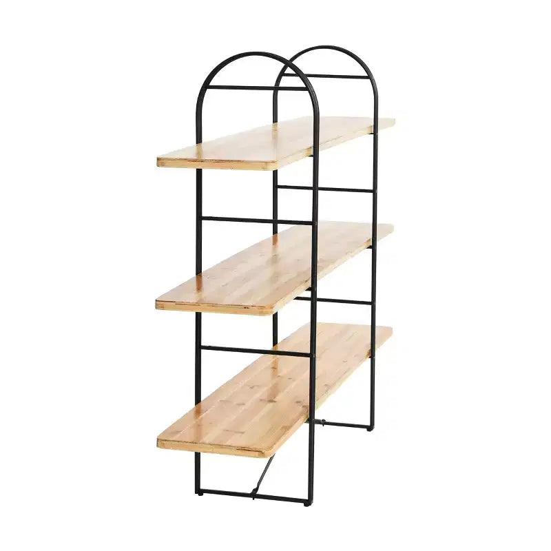 Libreria singola a 3 ripiani in legno e ferro Driftwood / Abete nordico