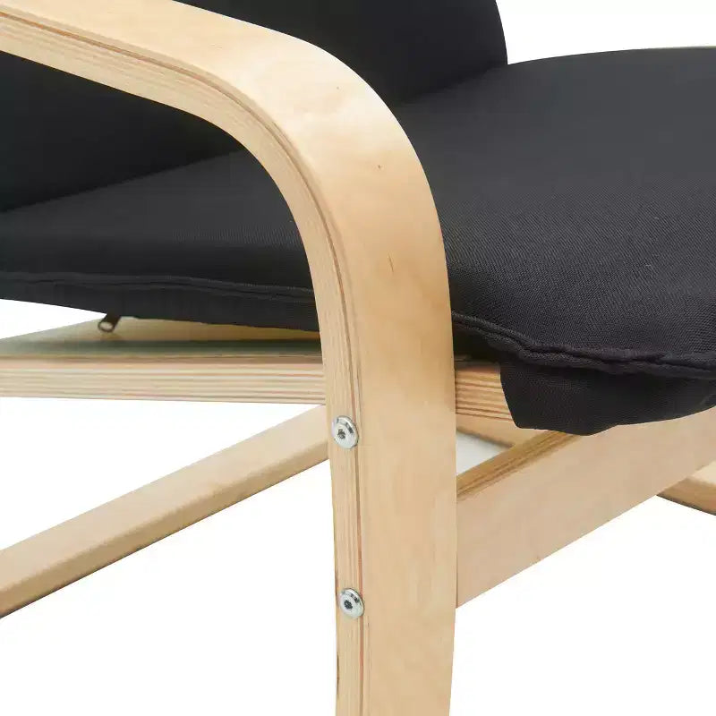 Sedia d'accento in legno curvato marrone, seduta singola