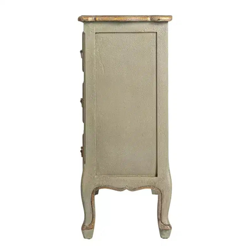 Cassettiera d'accento a 3 cassetti in legno invecchiato grigio/nero