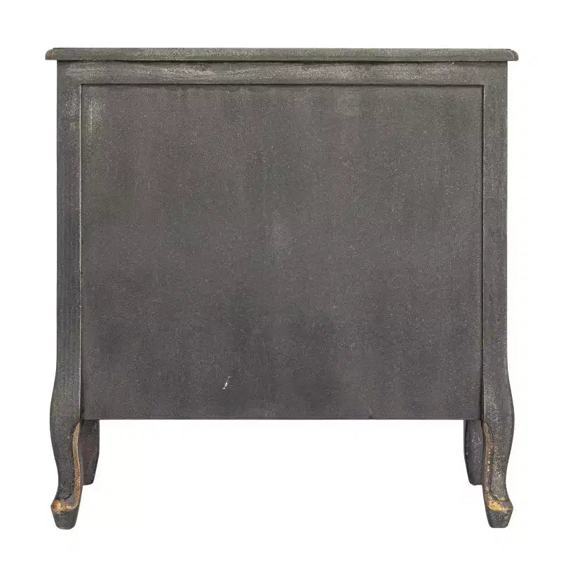 Cassettiera d'accento a 3 cassetti in legno invecchiato grigio/nero