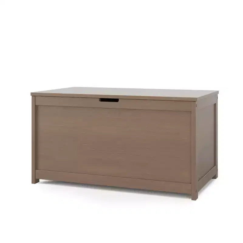 Cesta portaoggetti in legno con coperchio di sicurezza, capacità 170 litri, grigio elegante / brughiera polverosa / bianco opaco, per bambini
