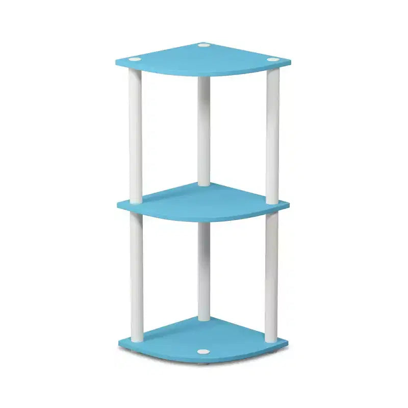 Libreria angolare a 3 ripiani, colori assortiti
