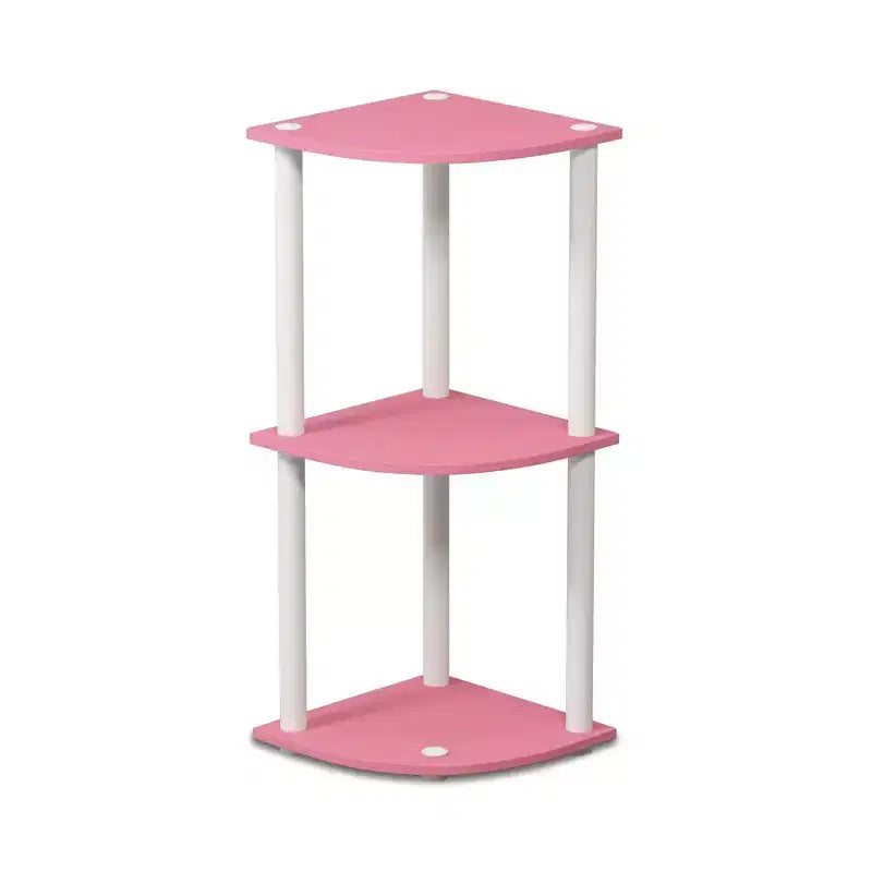 Libreria angolare a 3 ripiani, colori assortiti