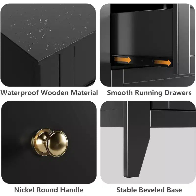 Cassettiera bianca a 5 cassetti, stile rustico, per adulti