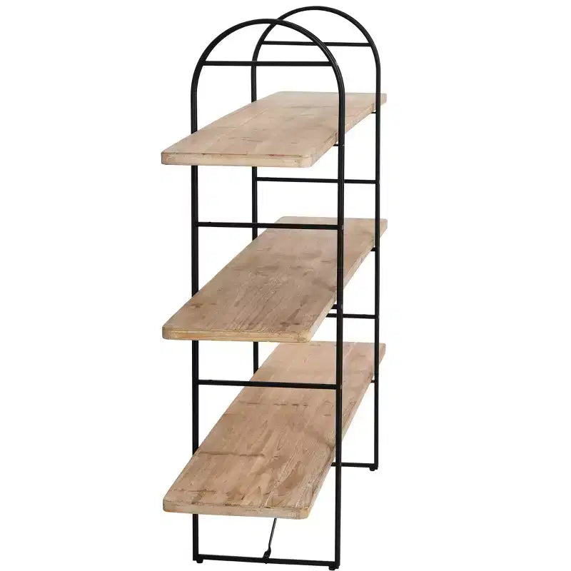 Libreria singola a 3 ripiani in legno e ferro Driftwood / Abete nordico