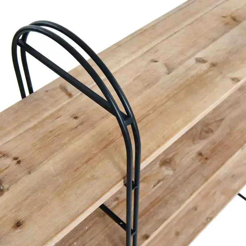 Libreria singola a 3 ripiani in legno e ferro Driftwood / Abete nordico