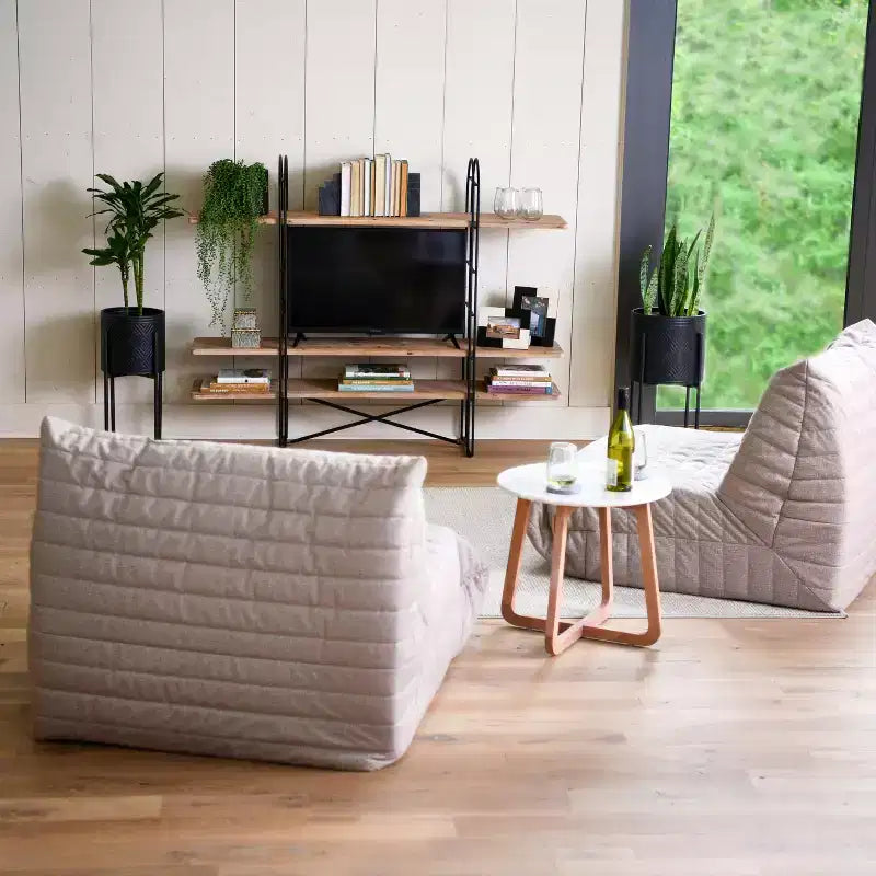 Libreria singola a 3 ripiani in legno e ferro Driftwood / Abete nordico