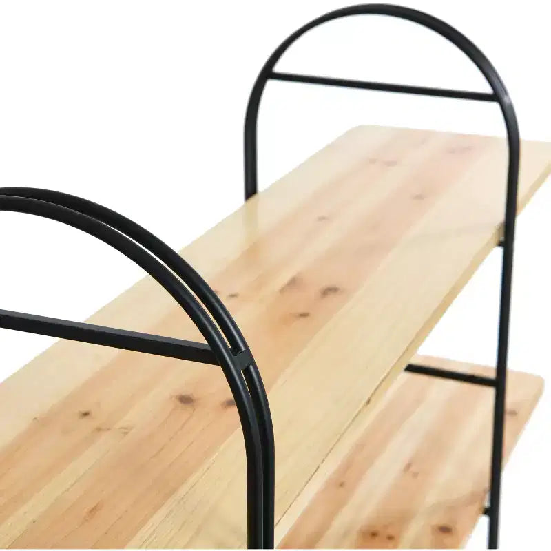 Libreria singola a 3 ripiani in legno e ferro Driftwood / Abete nordico