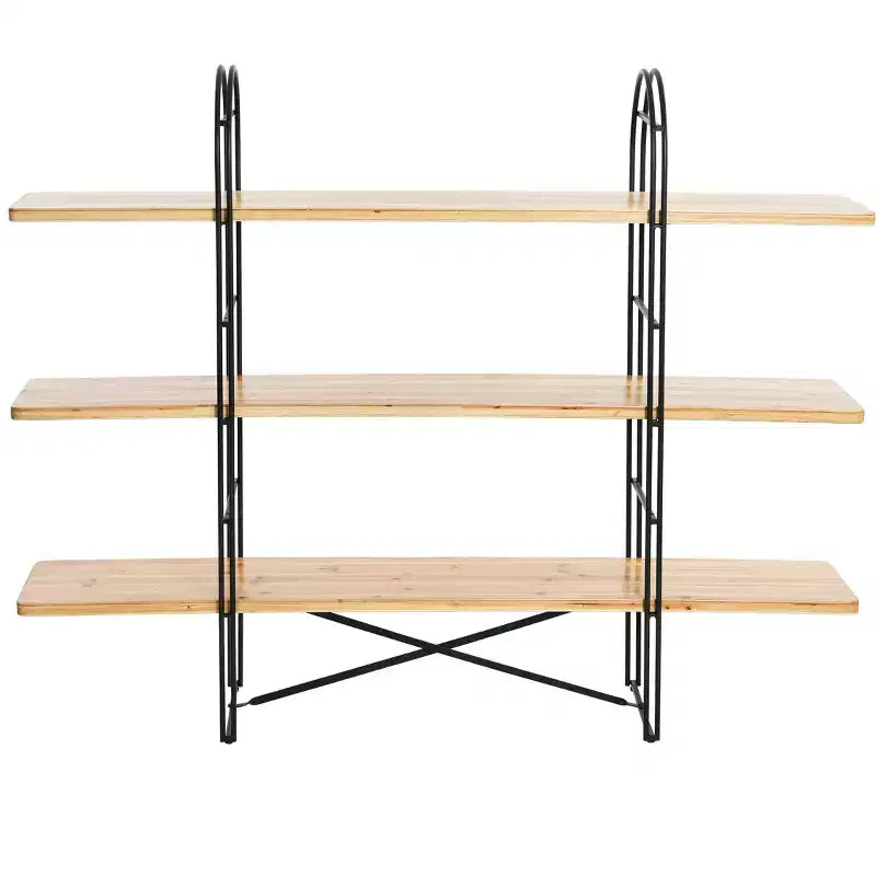 Libreria singola a 3 ripiani in legno e ferro Driftwood / Abete nordico