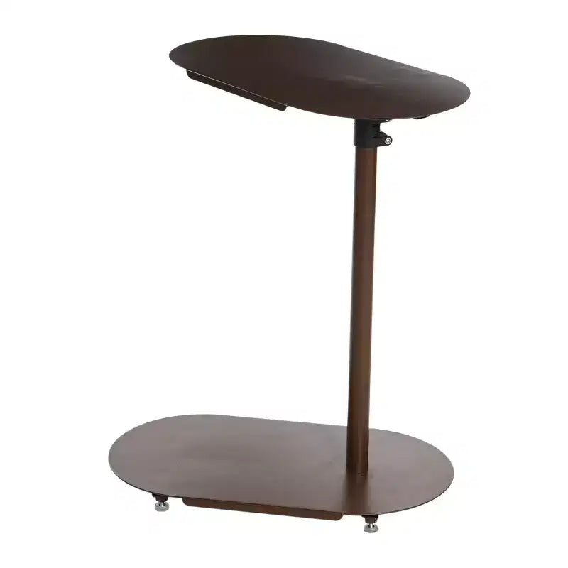 Tavolino laterale a C regolabile, 1 persona, beige/marrone