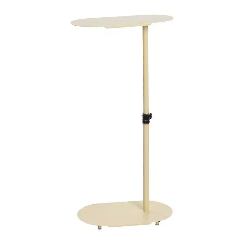 Tavolino laterale a C regolabile, 1 persona, beige/marrone