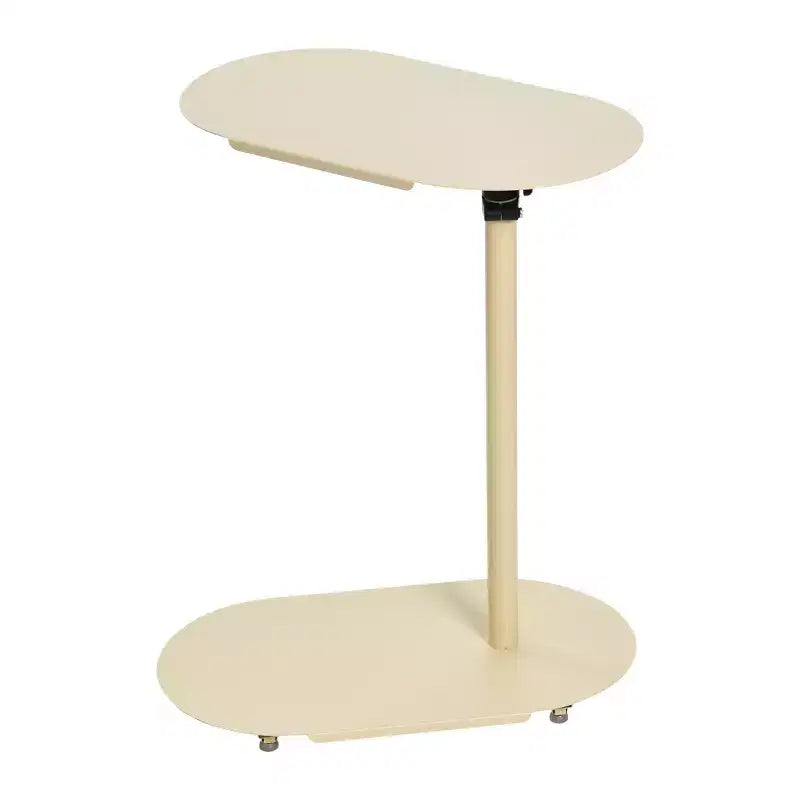 Tavolino laterale a C regolabile, 1 persona, beige/marrone