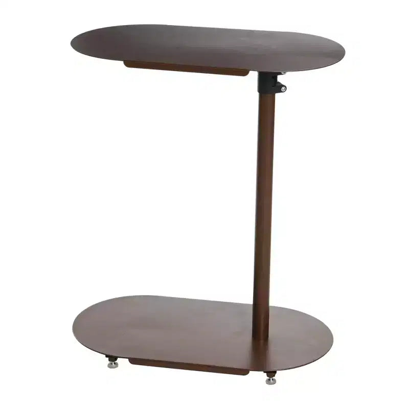 Tavolino laterale a C regolabile, 1 persona, beige/marrone