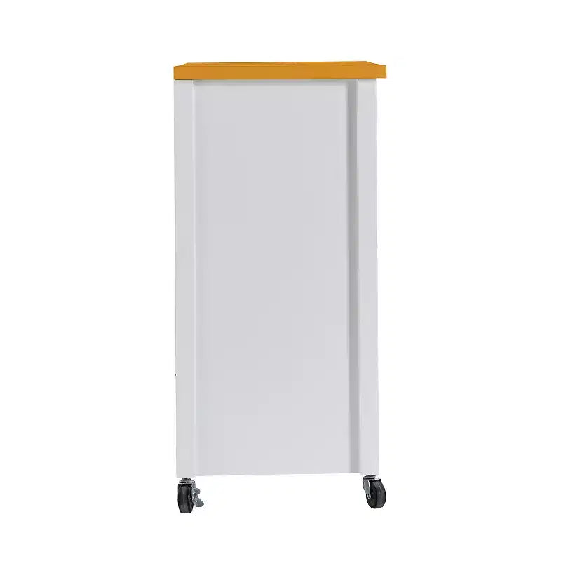 Carrello da Cucina Moderno Bianco con Isola, 4 Cassetti, Uso per 1 Persona