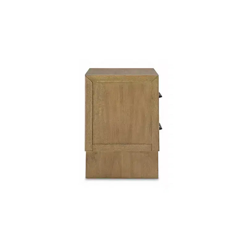 Comodino a 2 cassetti marrone chiaro, singolo