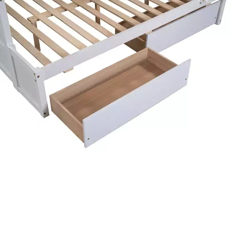 Letto a castello singolo sopra una piazza e mezza Espresso/Grigio/Bianco con contenitore, 2 posti letto