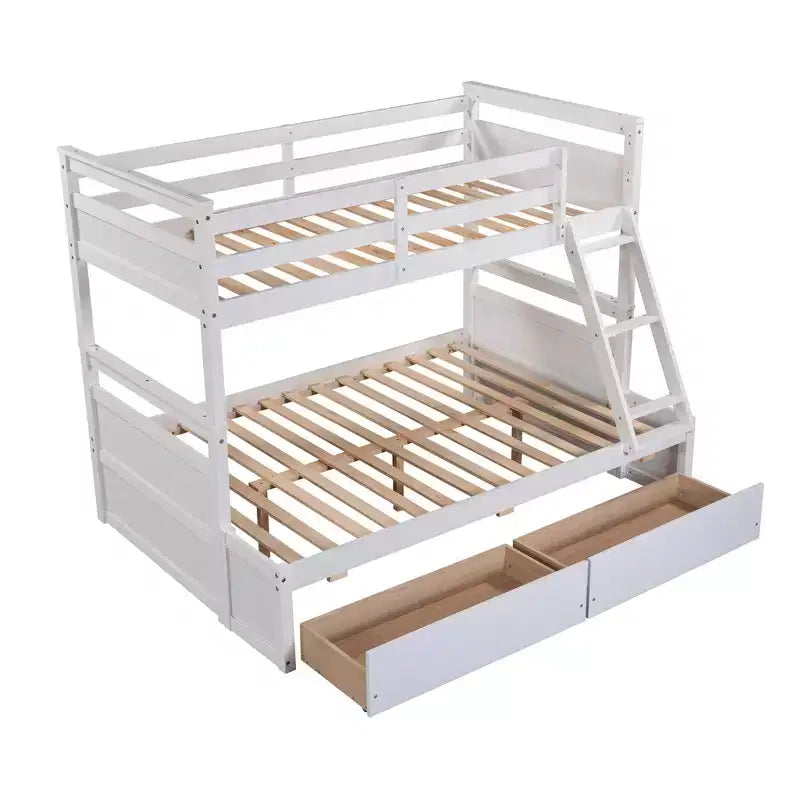 Letto a castello singolo sopra una piazza e mezza Espresso/Grigio/Bianco con contenitore, 2 posti letto
