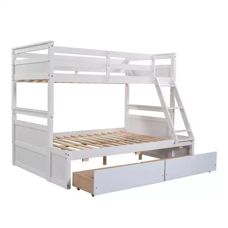 Letto a castello singolo sopra una piazza e mezza Espresso/Grigio/Bianco con contenitore, 2 posti letto