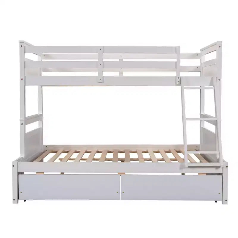 Letto a castello singolo sopra una piazza e mezza Espresso/Grigio/Bianco con contenitore, 2 posti letto