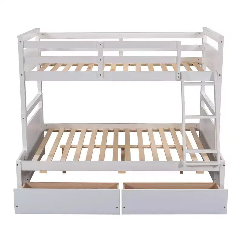 Letto a castello singolo sopra una piazza e mezza Espresso/Grigio/Bianco con contenitore, 2 posti letto