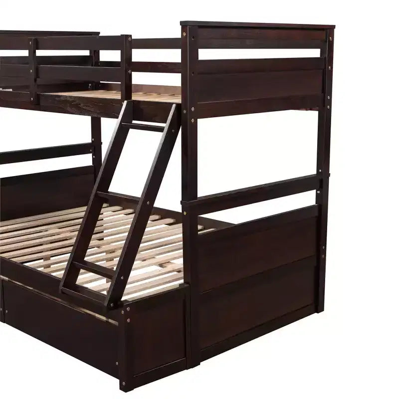 Letto a castello singolo sopra una piazza e mezza Espresso/Grigio/Bianco con contenitore, 2 posti letto