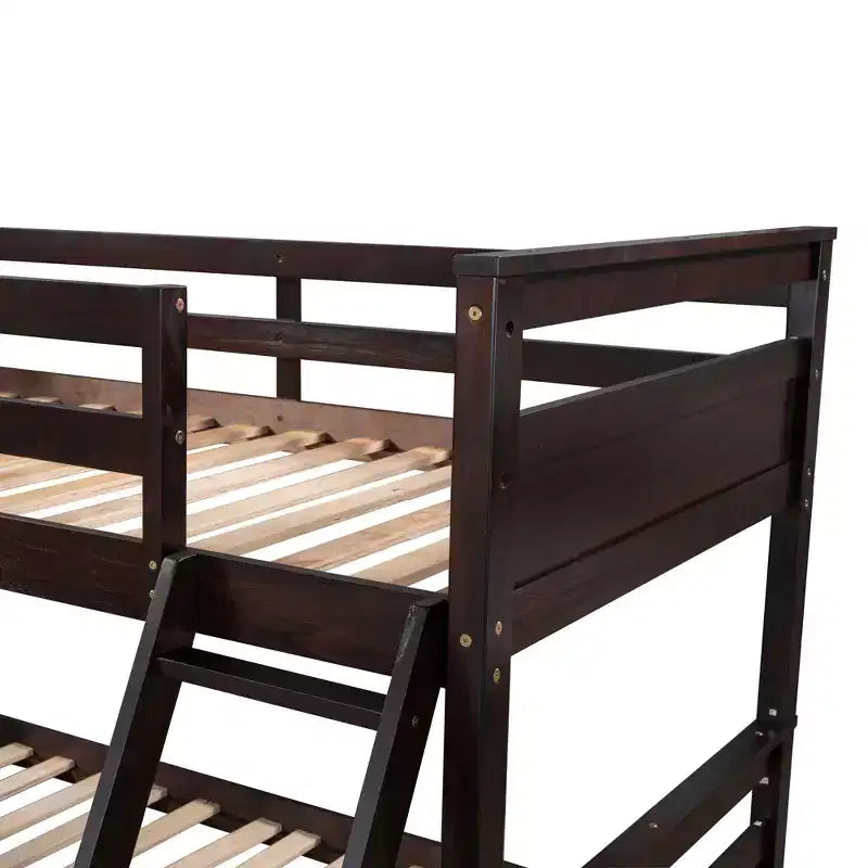 Letto a castello singolo sopra una piazza e mezza Espresso/Grigio/Bianco con contenitore, 2 posti letto