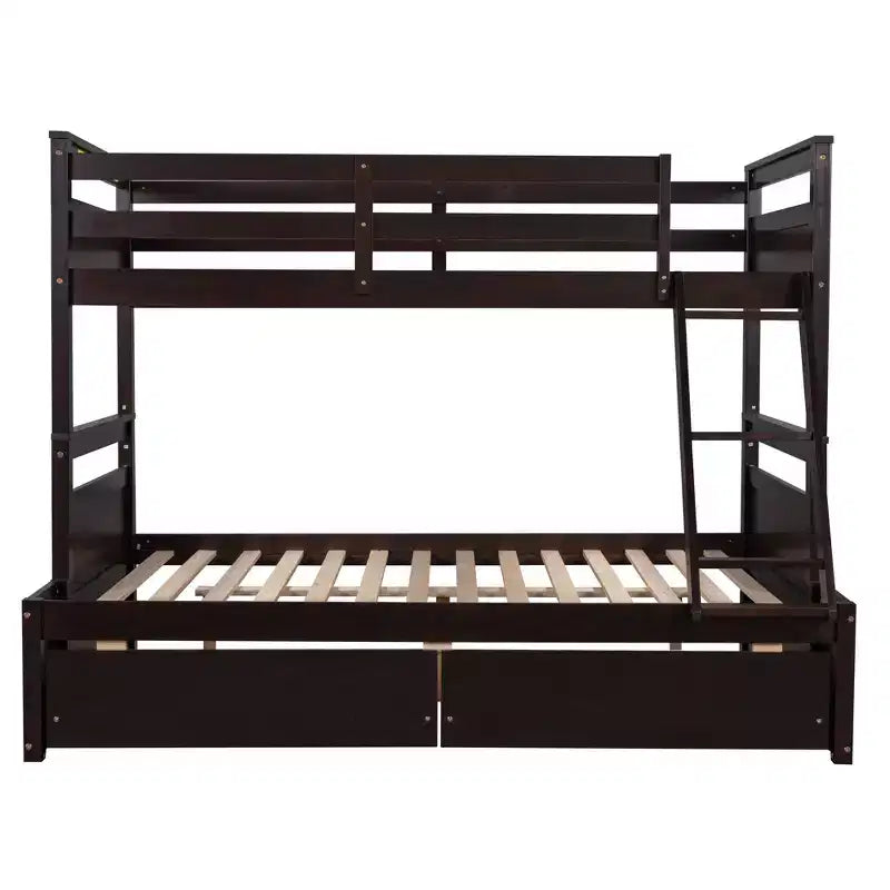 Letto a castello singolo sopra una piazza e mezza Espresso/Grigio/Bianco con contenitore, 2 posti letto
