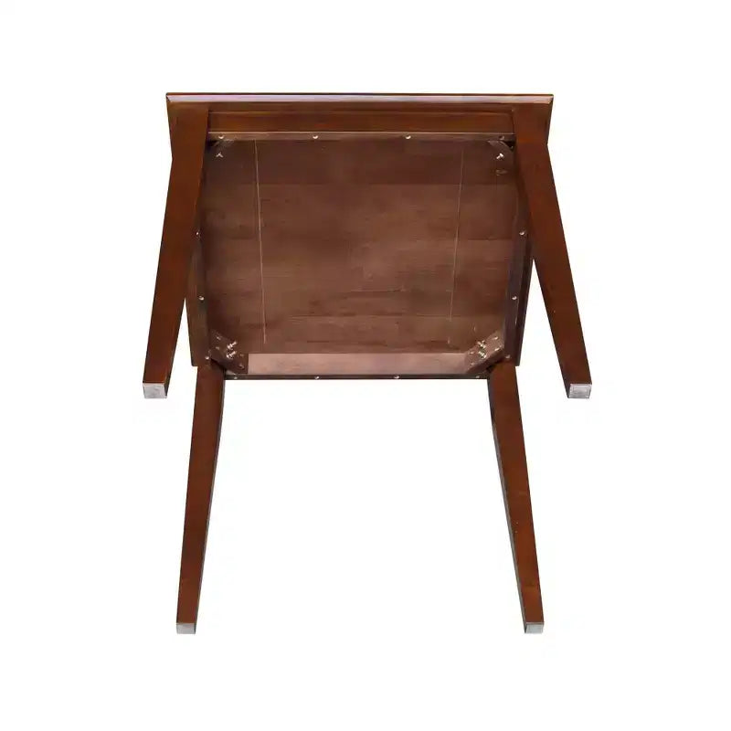Tavolo da pranzo quadrato marrone con gambe a shaker, 4 posti a sedere