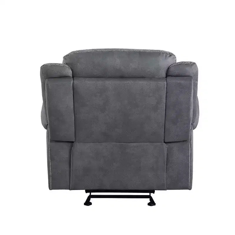 Poltrona reclinabile, scorrevole, singola, in velluto grigio bicolore