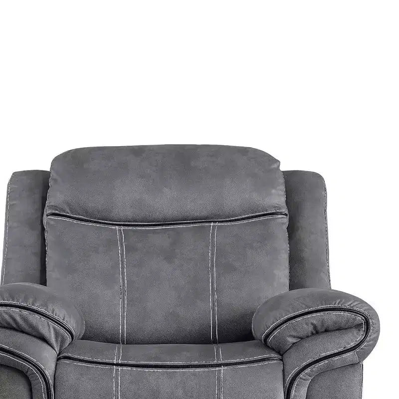 Poltrona reclinabile, scorrevole, singola, in velluto grigio bicolore