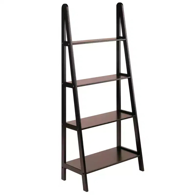 58.4" Avalon A Frame Shelf Espresso Brown - Winsome: Modern 4-Tier Ladder Bookcase