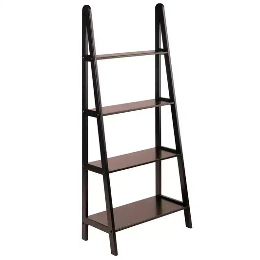 58.4" Avalon A Frame Shelf Espresso Brown - Winsome: Modern 4-Tier Ladder Bookcase