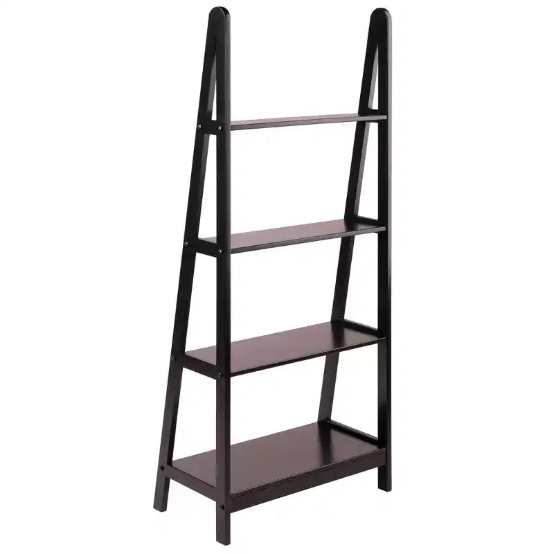 Libreria a 4 ripiani a forma di A marrone espresso