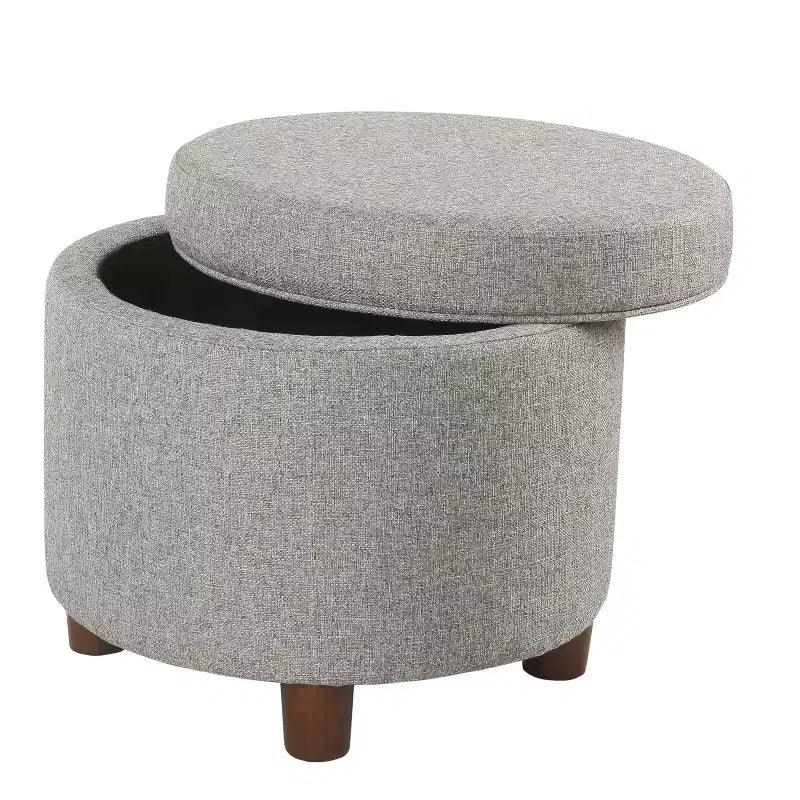 Pouf contenitore rotondo, imbottito, monoposto, vari colori