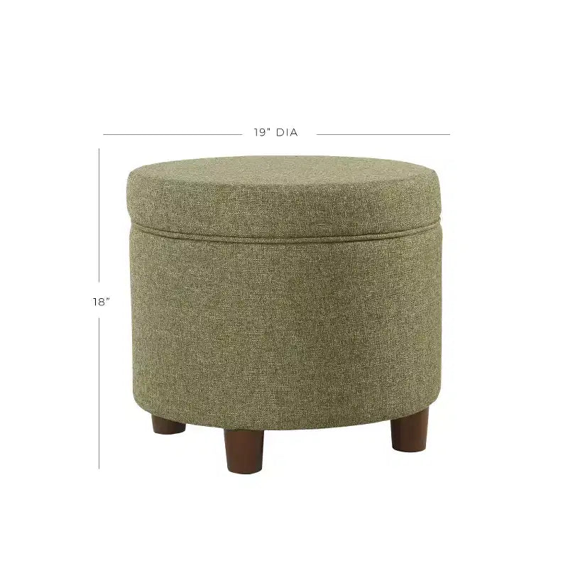 Pouf contenitore rotondo, imbottito, monoposto, vari colori