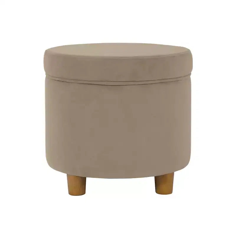 Pouf contenitore rotondo, imbottito, monoposto, vari colori