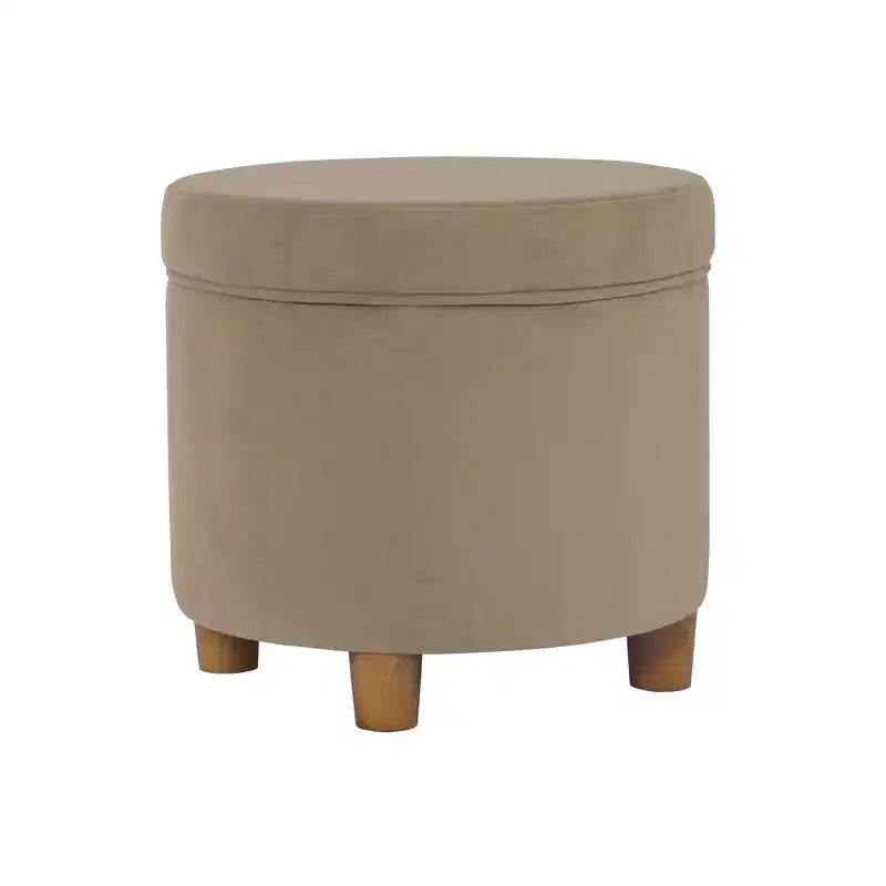 Pouf contenitore rotondo, imbottito, monoposto, vari colori