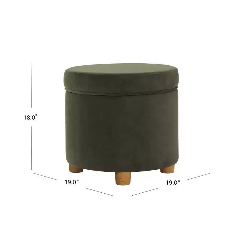 Pouf contenitore rotondo, imbottito, monoposto, vari colori