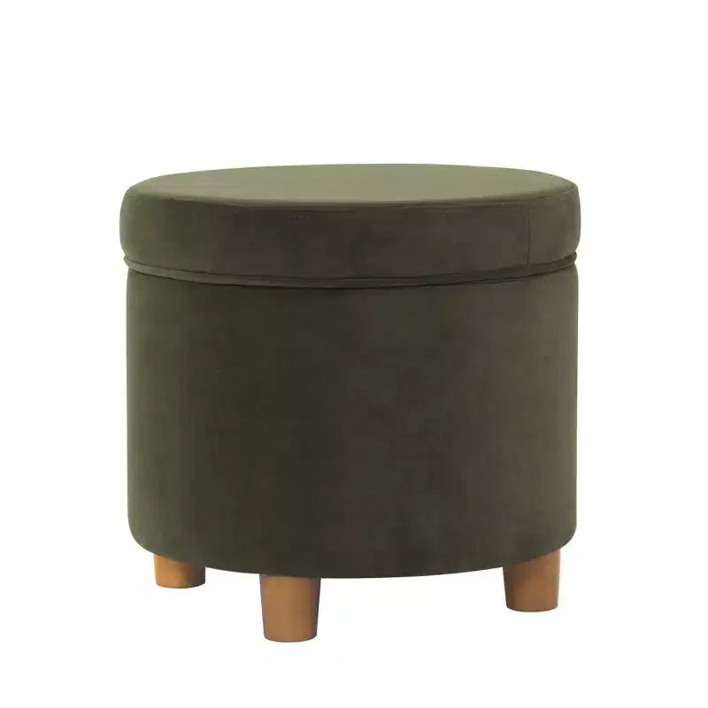 Pouf contenitore rotondo, imbottito, monoposto, vari colori