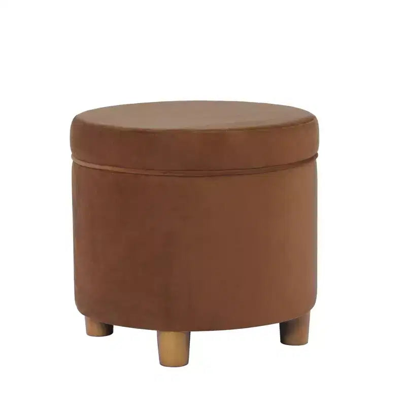 Pouf contenitore rotondo, imbottito, monoposto, vari colori