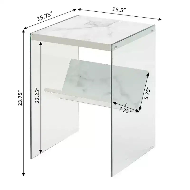 Tavolino con ripiano, rettangolare, grigio invecchiato / vetro arenaria, 1 pezzo