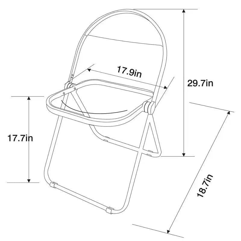 Sedia pieghevole senza braccioli cromata/arancione opaco, 1 posto